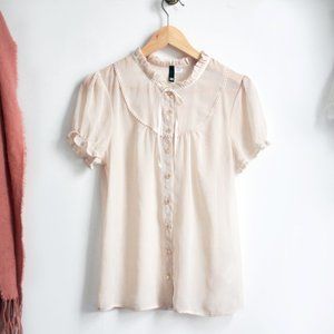Lolita cottage-core short sleeve button down shirt